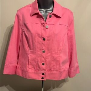 Christopher & Banks Women's Pink stretch‎ Denim Jacket Small